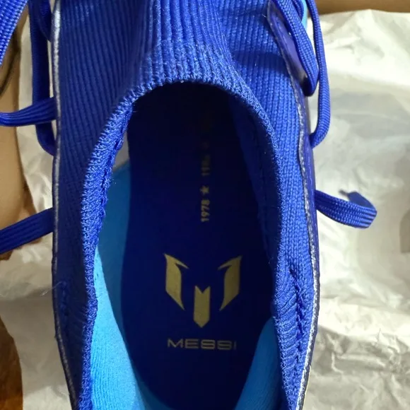 Adidas “Messi”Men's Blue and Gold Athletic Shoes