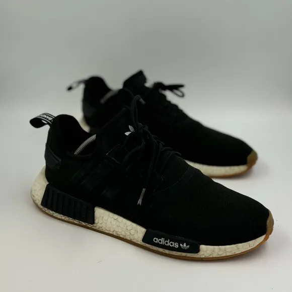adidas NMD R1 Primeblue Mens Size 12 Shoes Black Gum Athletic Low Top Sneakers