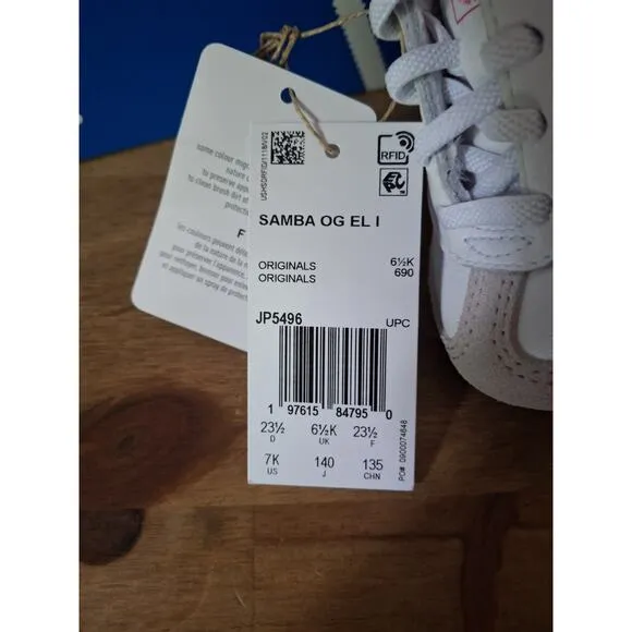 adidas Originals 7K Samba OG EL I JP5496 Big Kids' Casual Shoes Rare