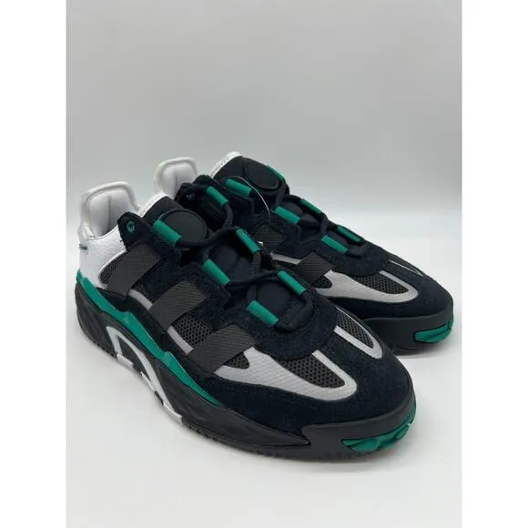 Adidas Originals Niteball Low Mens Athletic Shoes Black Green FW2477 Size 8 NEW