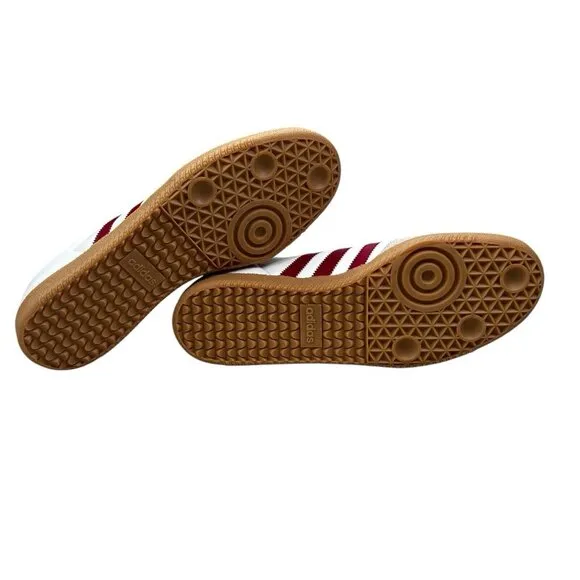 Adidas Samba OG White Collegiate Burgundy Gum Shoes IF3813 Men's Sizes 10 - 13