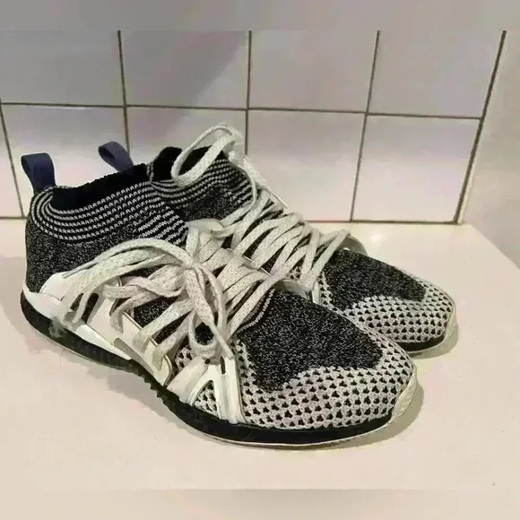 Adidas Stella McCartney Navy and White Athletic Shoes- Size 6.5- EUC