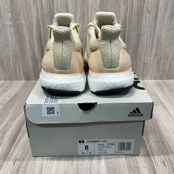 adidas Ultraboost 1.0 Athletic Ecru Tint Pink Shoes HQ4208 Women's size 7.5