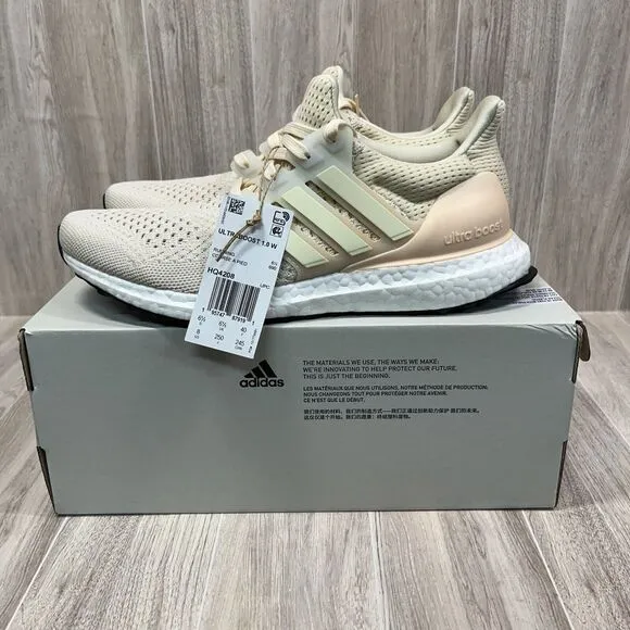 adidas Ultraboost 1.0 Athletic Ecru Tint Pink Shoes HQ4208 Women's size 7.5