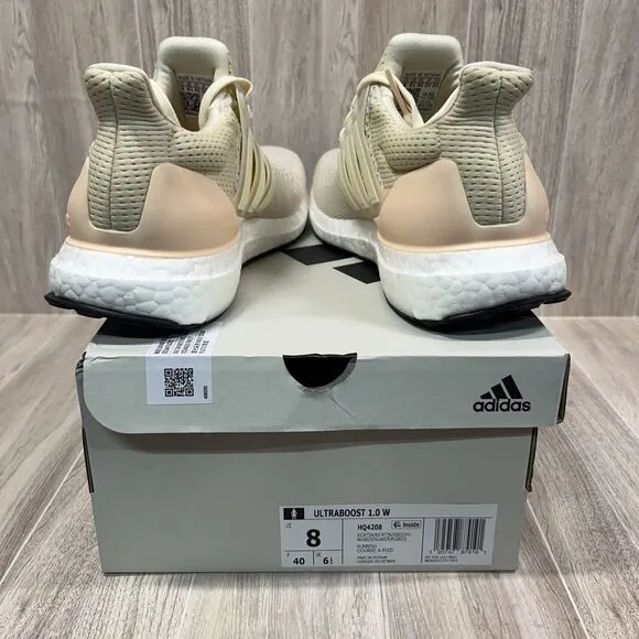 adidas Ultraboost 1.0 Athletic Ecru Tint Pink Shoes HQ4208 Women's size 9.5