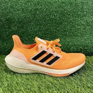 Adidas Ultraboost 22 Mens 8.5 Orange Black Shoes Sneakers Athletic HR1029 NEW‎
