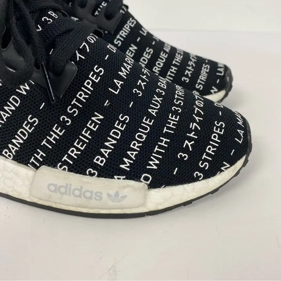 Adidas Ultraboost Black &amp; White Language NMD R1 &quot;Blackout&quot; Men’s Athletic Shoes