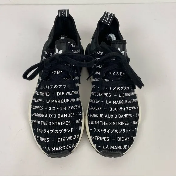 Adidas Ultraboost Black &amp; White Language NMD R1 &quot;Blackout&quot; Men’s Athletic Shoes
