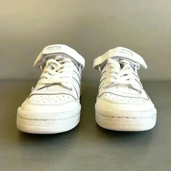 Adidas Women Forum Low Swarovski Crystals White Sz 7 GZ4377 Velcro Lace Up Shoes