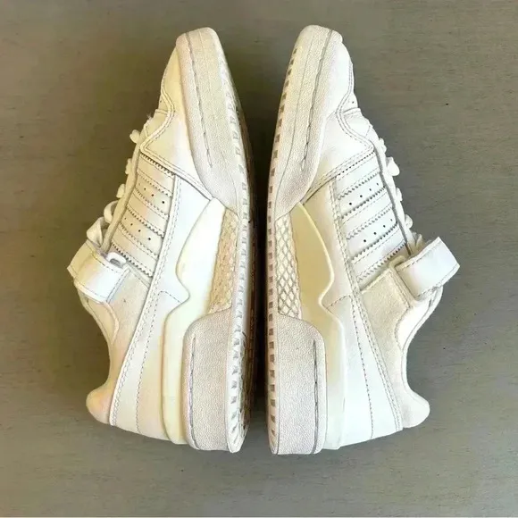 Adidas Women Forum Low Swarovski Crystals White Sz 7 GZ4377 Velcro Lace Up Shoes