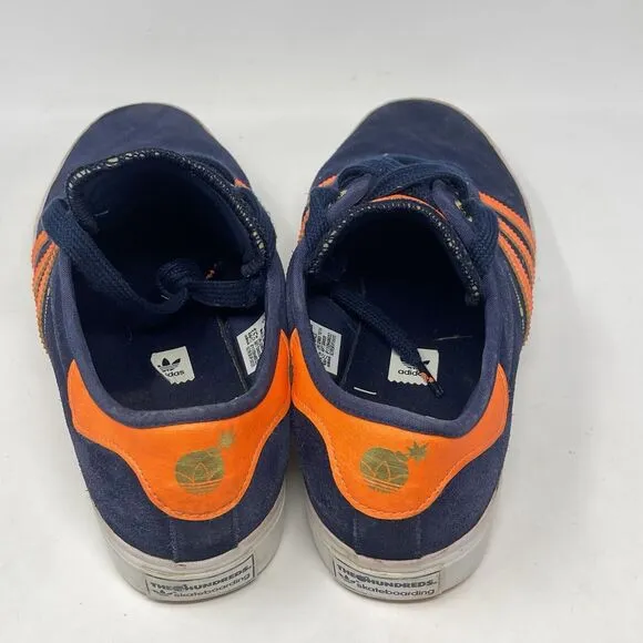 ADIDAS x The Hundreds Crush Pack Skateboarding Shoes Mens 13 Blue Orange Suede