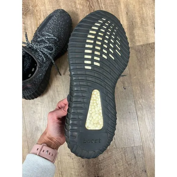 Adidas Yeezy Boost 350 V2 Static Black Reflective FU9007 Shoes Men's 9 *READ