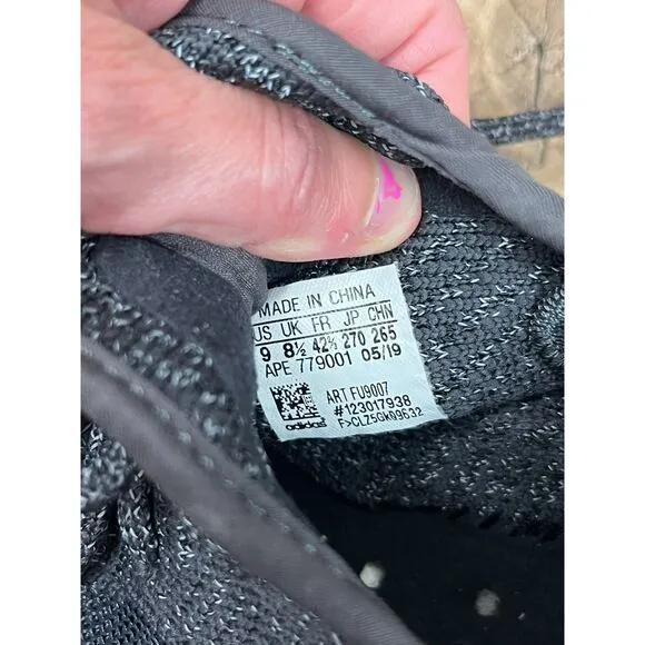 Adidas Yeezy Boost 350 V2 Static Black Reflective FU9007 Shoes Men's 9 *READ