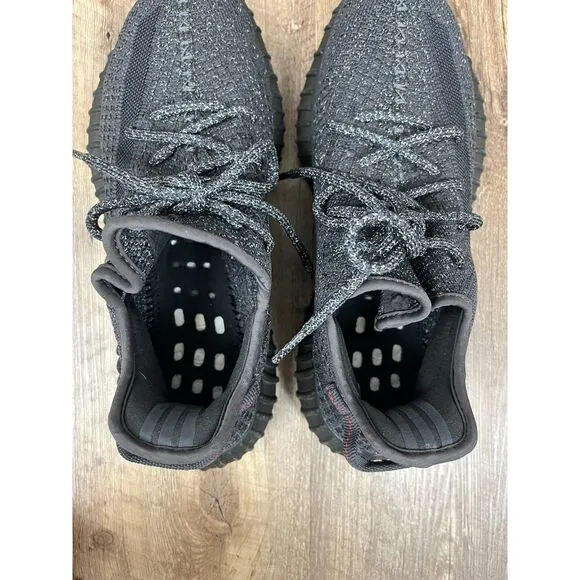 Adidas Yeezy Boost 350 V2 Static Black Reflective FU9007 Shoes Men's 9 *READ