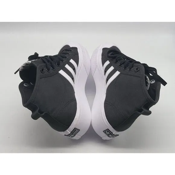 Adidas Mens Nizza Platform Mid Core Black White Shoes Size 6