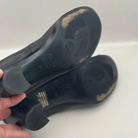 AGL Attilio Giusti Leombruni Vero Cuoio Ballet Heel Black Womens 39 Us 9