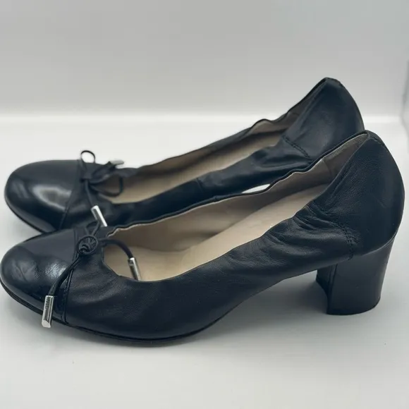 AGL Attilio Giusti Leombruni Vero Cuoio Ballet Heel Black Womens 39 Us 9