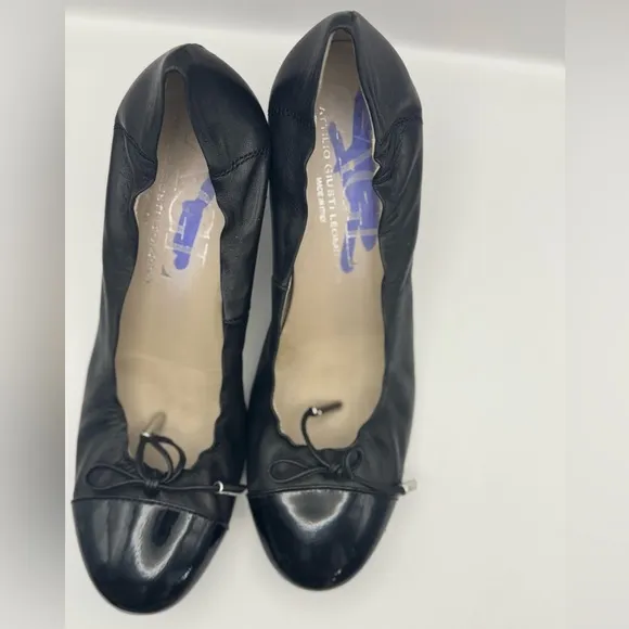 AGL Attilio Giusti Leombruni Vero Cuoio Ballet Heel Black Womens 39 Us 9