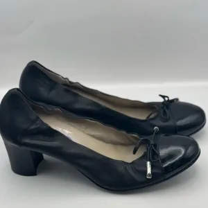 AGL Attilio Giusti Leombruni Vero Cuoio Ballet Heel Black Womens 39 Us 9