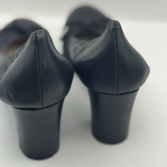 AGL Attilio Giusti Leombruni Vero Cuoio Ballet Heel Black Womens 39 Us 9