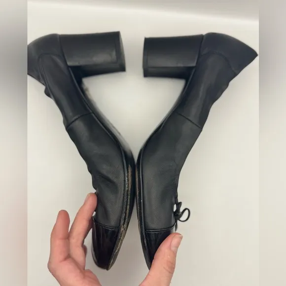 AGL Attilio Giusti Leombruni Vero Cuoio Ballet Heel Black Womens 39 Us 9