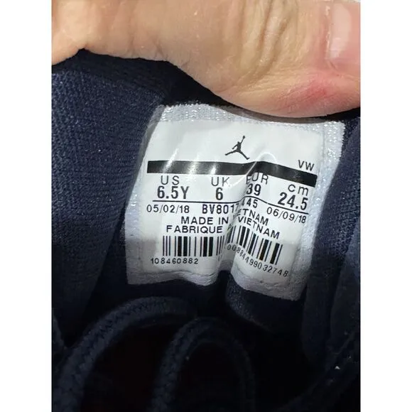 Air Jordan 12‎ Kids Blue Retro International Flight BV8017-445 Shoes Sz 6.5