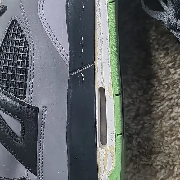 Air Jordan 4 Gray and Green Sneakers