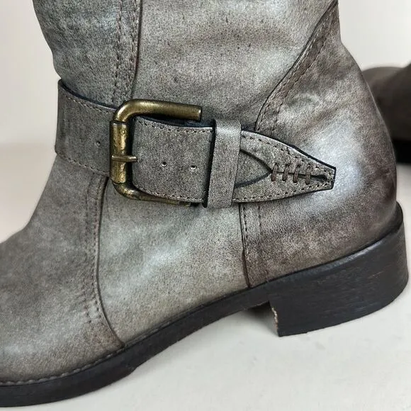 Alberto Fermani Camelot Tortaria Boots Leather Knee High Buckles 38 US 6,5