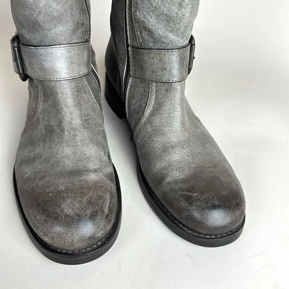 Alberto Fermani Camelot Tortaria Boots Leather Knee High Buckles 38 US 6,5