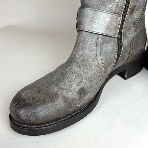 Alberto Fermani Camelot Tortaria Boots Leather Knee High Buckles 38 US 6,5