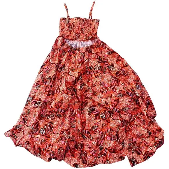A.L.C. African-Inspired Cotton Maxi Dress | Smocked Bodice | Vibrant Print | NWT