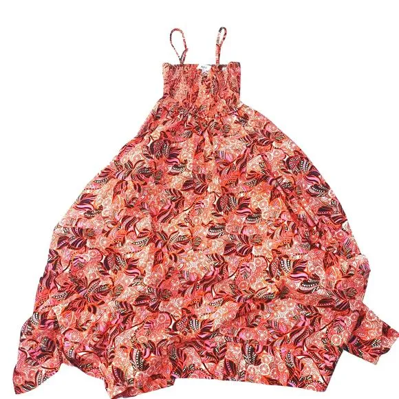 A.L.C. African-Inspired Cotton Maxi Dress | Smocked Bodice | Vibrant Print | NWT