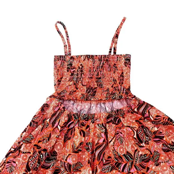 A.L.C. African-Inspired Cotton Maxi Dress | Smocked Bodice | Vibrant Print | NWT