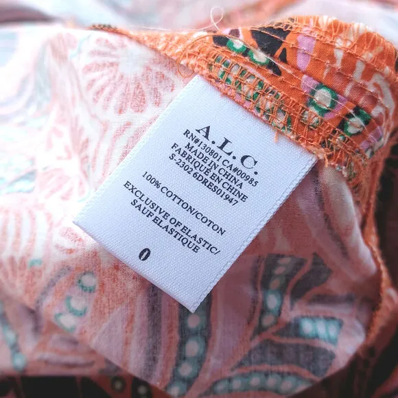 A.L.C. African-Inspired Cotton Maxi Dress | Smocked Bodice | Vibrant Print | NWT
