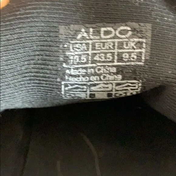 Aldo Black Leather Athletic Shoes Size 10.5
