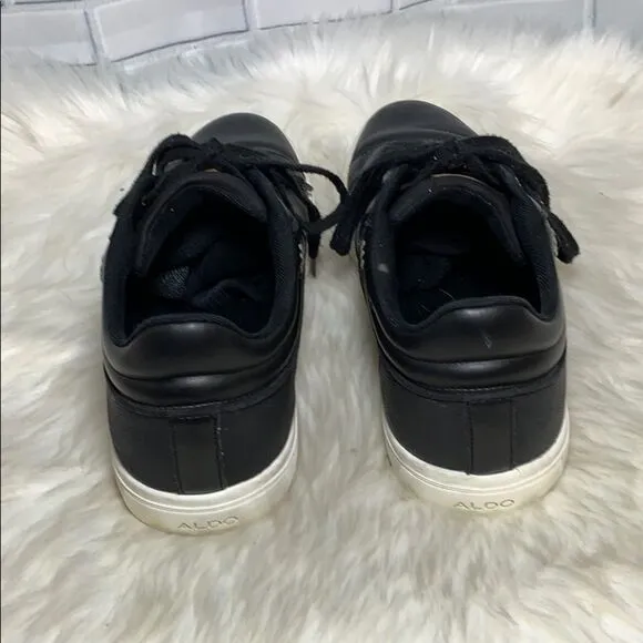 Aldo Black Leather Athletic Shoes Size 10.5