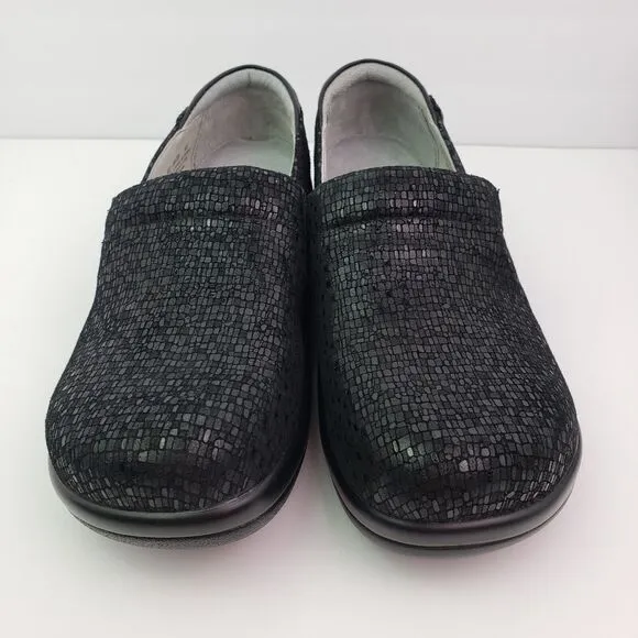 Alegria By PG Lite Womens Size EU 40 US 9.5-10 Black Sparkle Comfort Clog Shoes