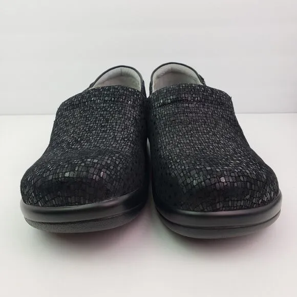 Alegria By PG Lite Womens Size EU 40 US 9.5-10 Black Sparkle Comfort Clog Shoes