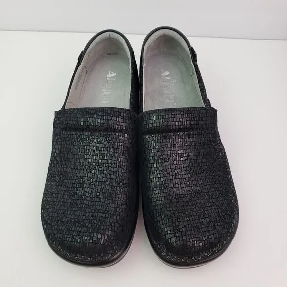 Alegria By PG Lite Womens Size EU 40 US 9.5-10 Black Sparkle Comfort Clog Shoes