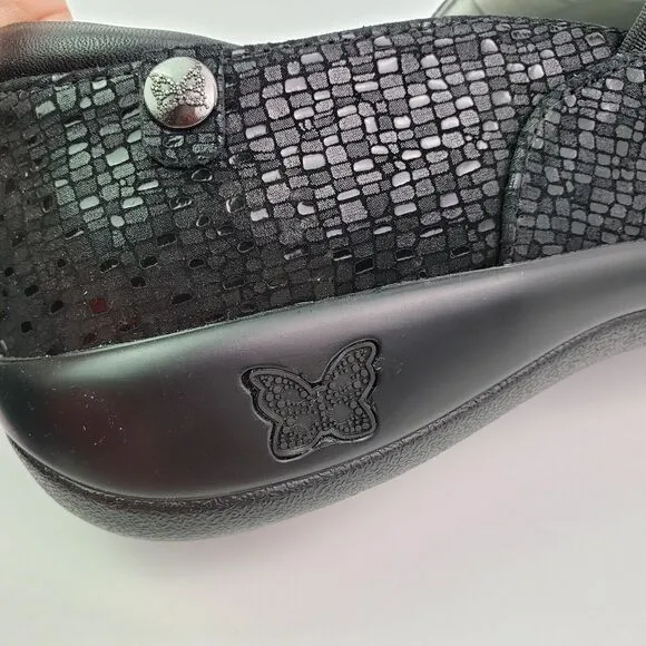 Alegria By PG Lite Womens Size EU 40 US 9.5-10 Black Sparkle Comfort Clog Shoes