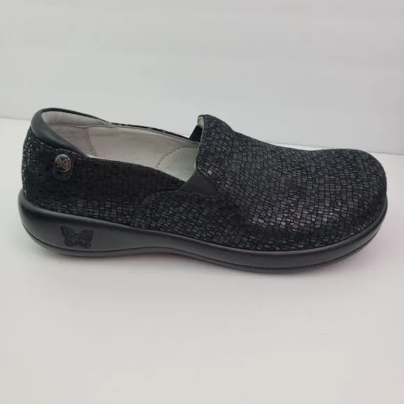 Alegria By PG Lite Womens Size EU 40 US 9.5-10 Black Sparkle Comfort Clog Shoes