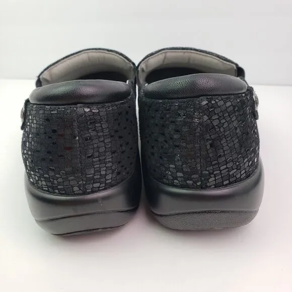 Alegria By PG Lite Womens Size EU 40 US 9.5-10 Black Sparkle Comfort Clog Shoes