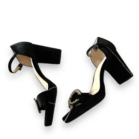 Alex Marie Janessa Velvet Jewel Buckle Platform Dress Sandals