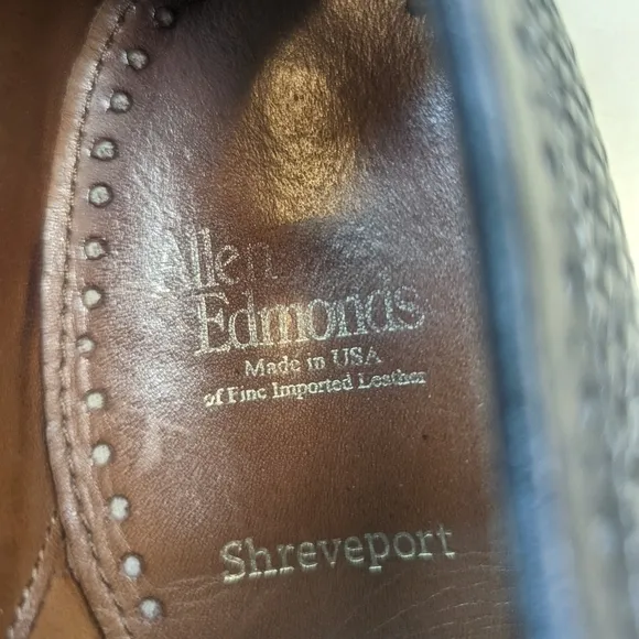 ALLEN EDMONDS &quot;SHREVEPORT&quot; BLACK WOVEN LEATHER CAP TOE OXFORD DRESS SHOES MEN'S