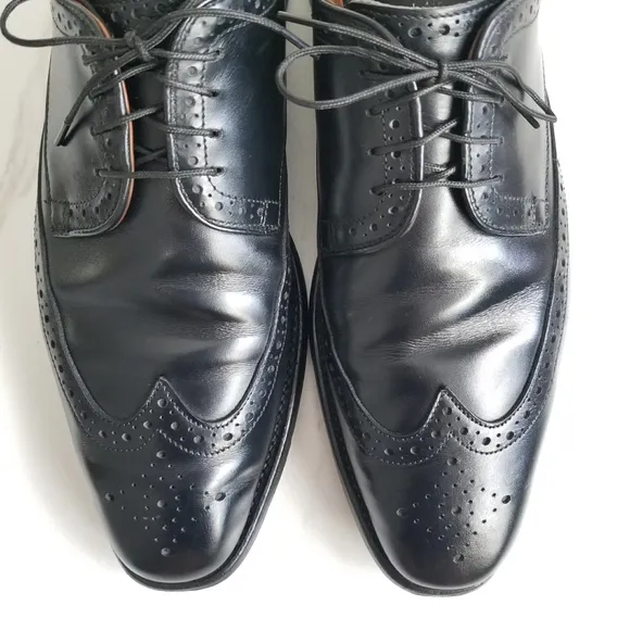 ALLEN EDMONDS Bel Air Wingtip Brogue Black Leather Mens Oxford Dress Shoes