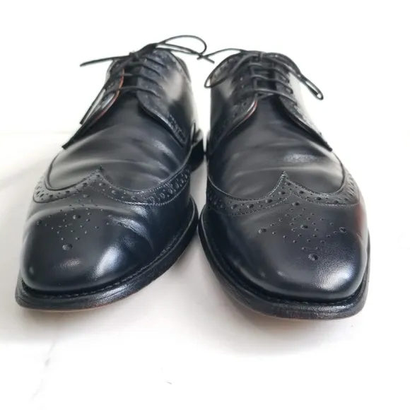 ALLEN EDMONDS Bel Air Wingtip Brogue Black Leather Mens Oxford Dress Shoes