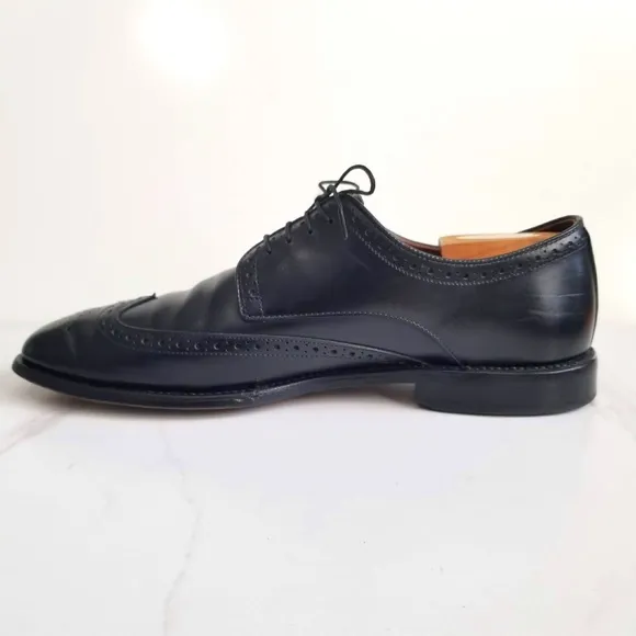 ALLEN EDMONDS Bel Air Wingtip Brogue Black Leather Mens Oxford Dress Shoes