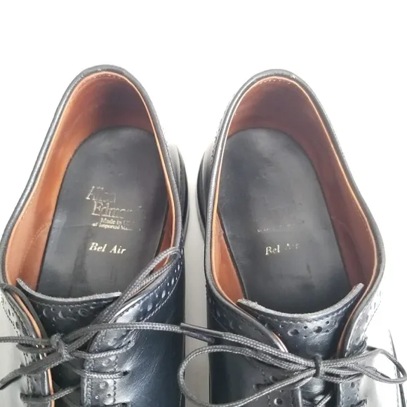 ALLEN EDMONDS Bel Air Wingtip Brogue Black Leather Mens Oxford Dress Shoes
