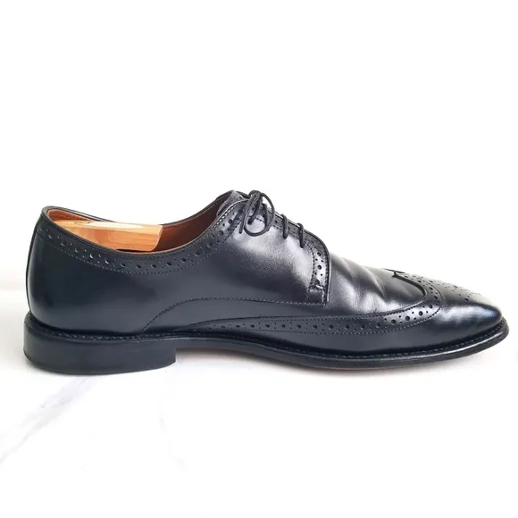ALLEN EDMONDS Bel Air Wingtip Brogue Black Leather Mens Oxford Dress Shoes
