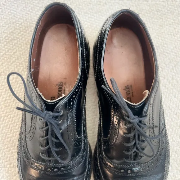 Allen Edmonds Chester Black Leather Wingtip Oxford Lace Up Dress Shoes